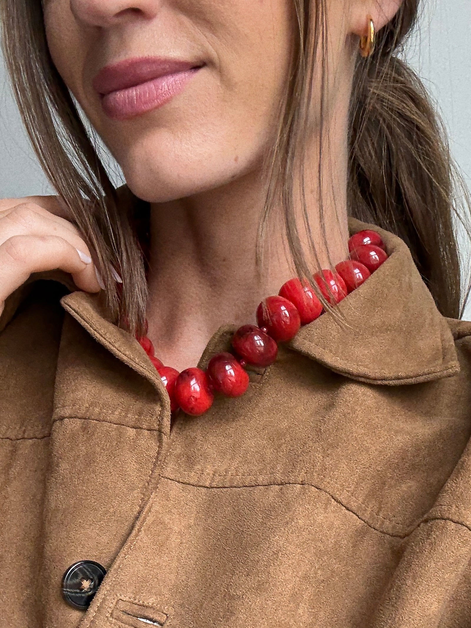 Joan Semi-Precious Necklace - Red Jasper - Image 2