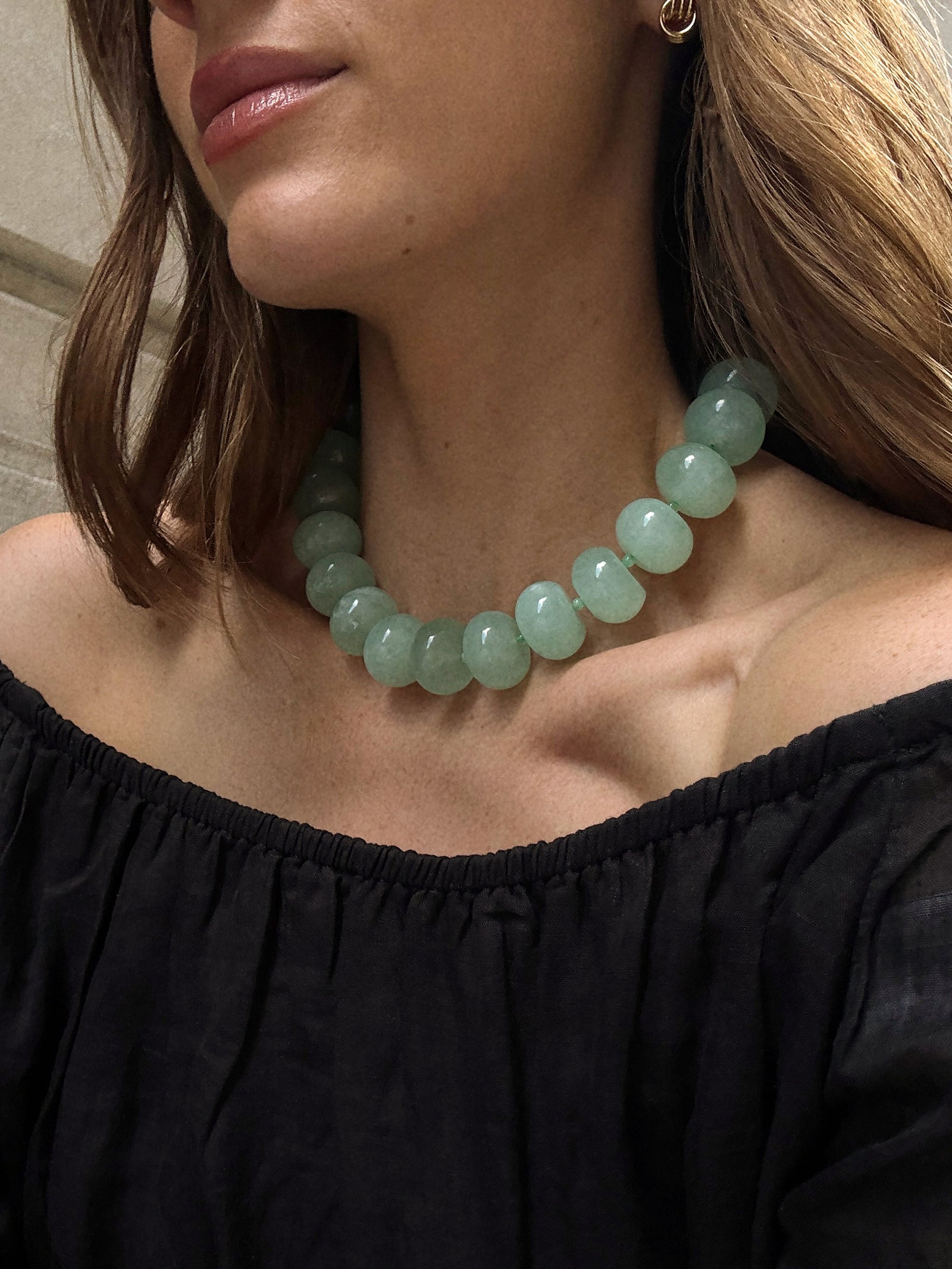 Joan Semi-Precious Necklace - Green Jade - Image 2