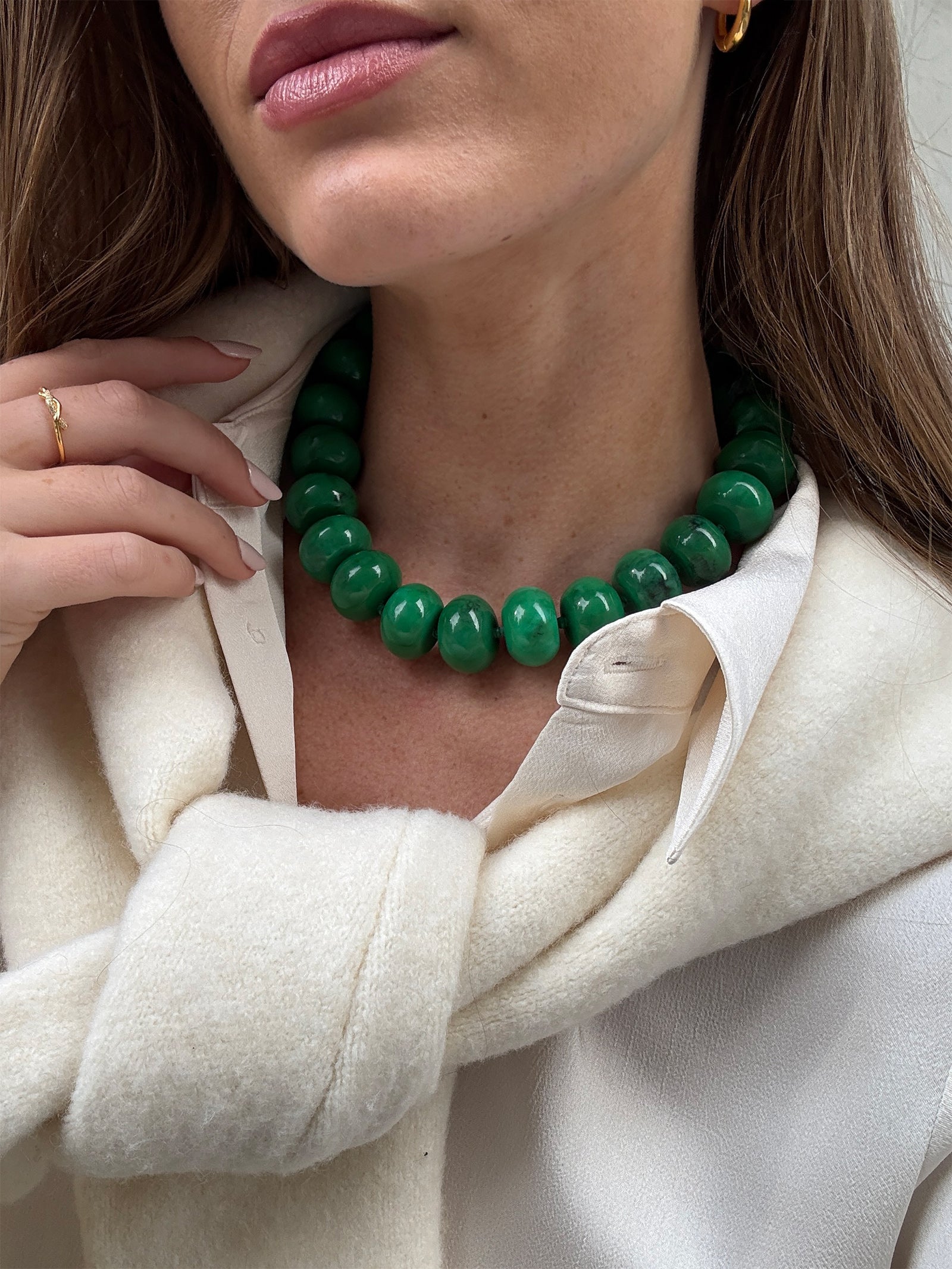 Joan Semi-Precious Necklace - Malachite - Image 2
