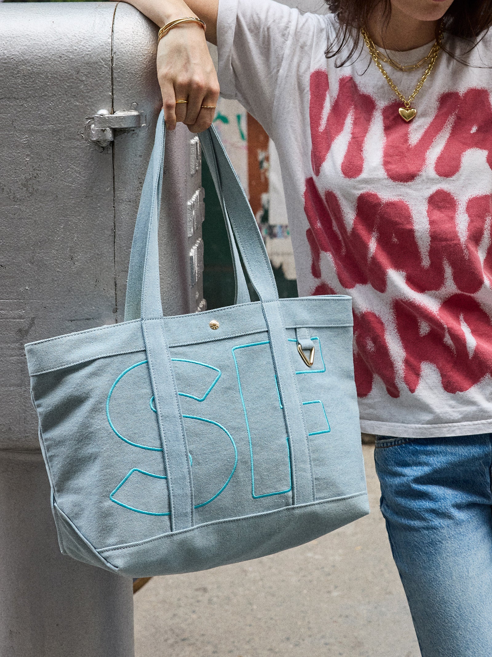 Custom Alpha Tote - Blue Denim - Image 7