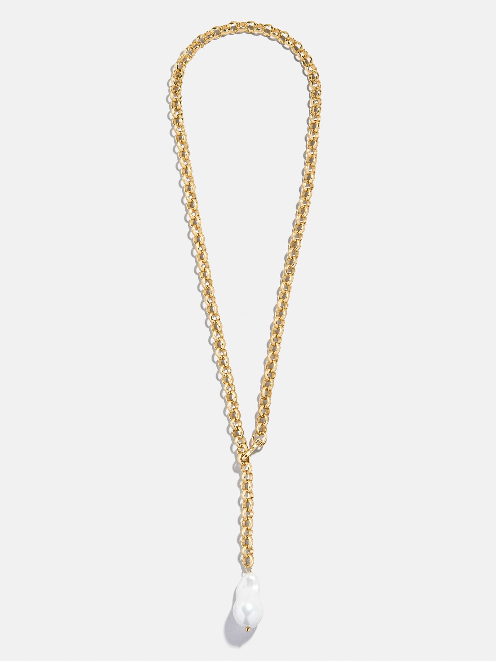 Teagan Pearl Lariat Necklace - Gold/Pearl - Image 5