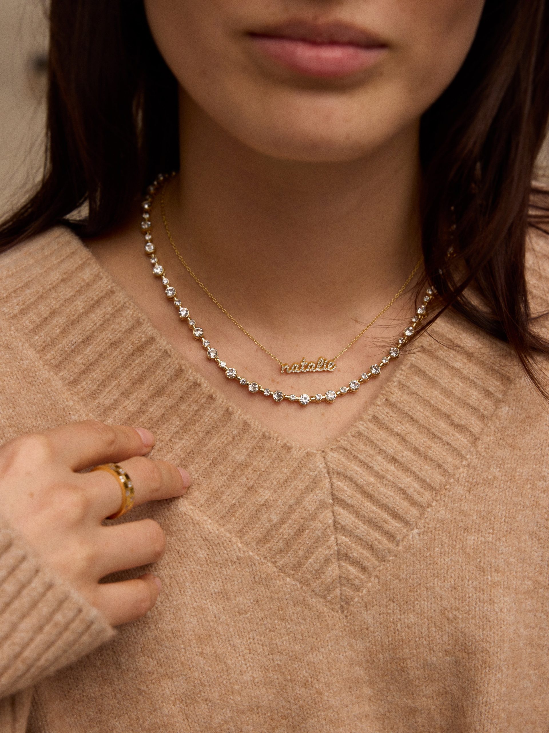 Jolie Tennis Necklace - Gold/Pav?? - Image 2