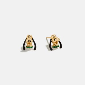 Disney Pluto 18K Gold Plated Sterling Silver Crystal Studs - Pluto