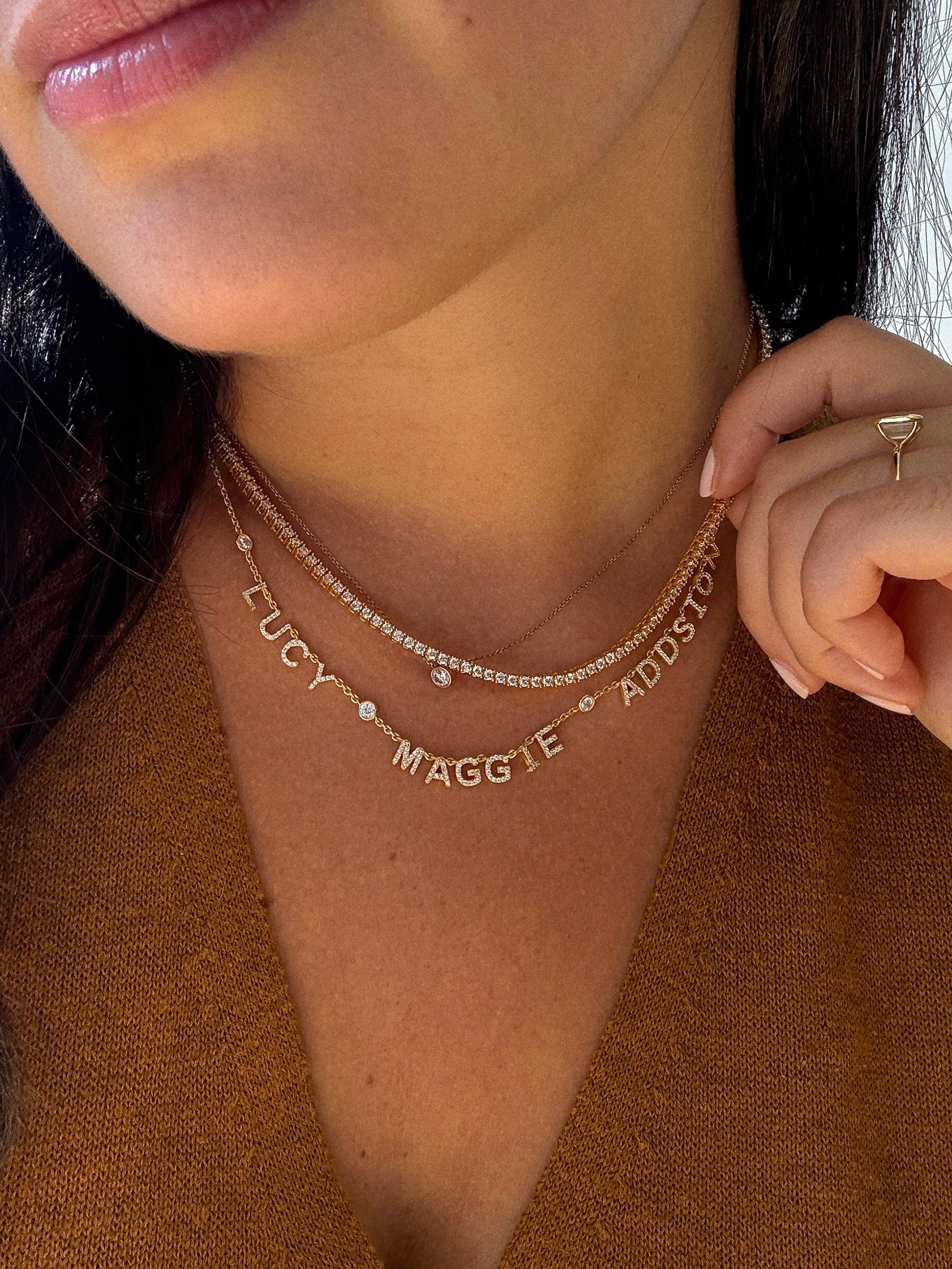 14K Gold Custom Multi Name Necklace - 3 Names - Image 2