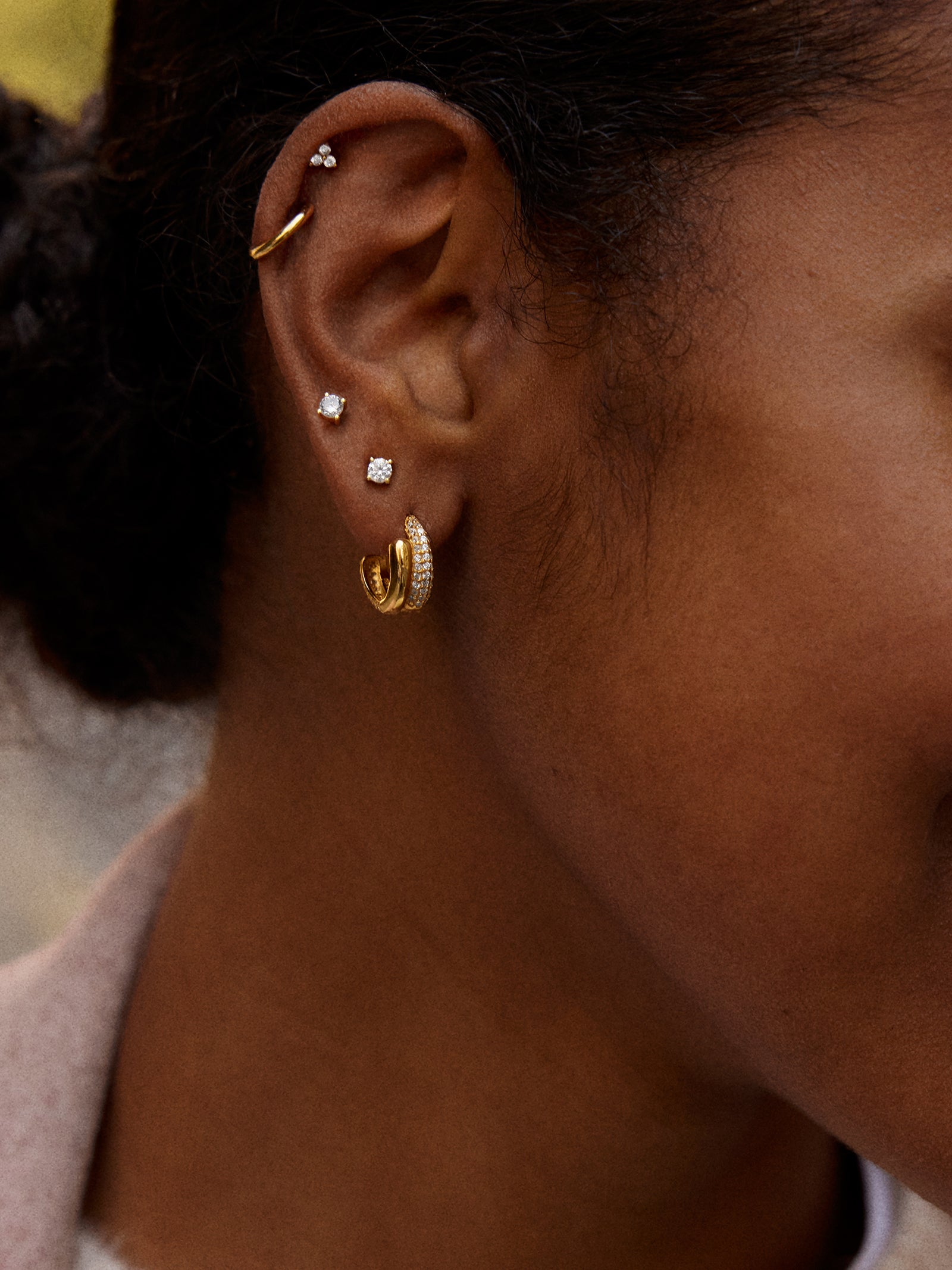 Debra 18K Gold Earrings - 3MM Debra Earring - Image 2