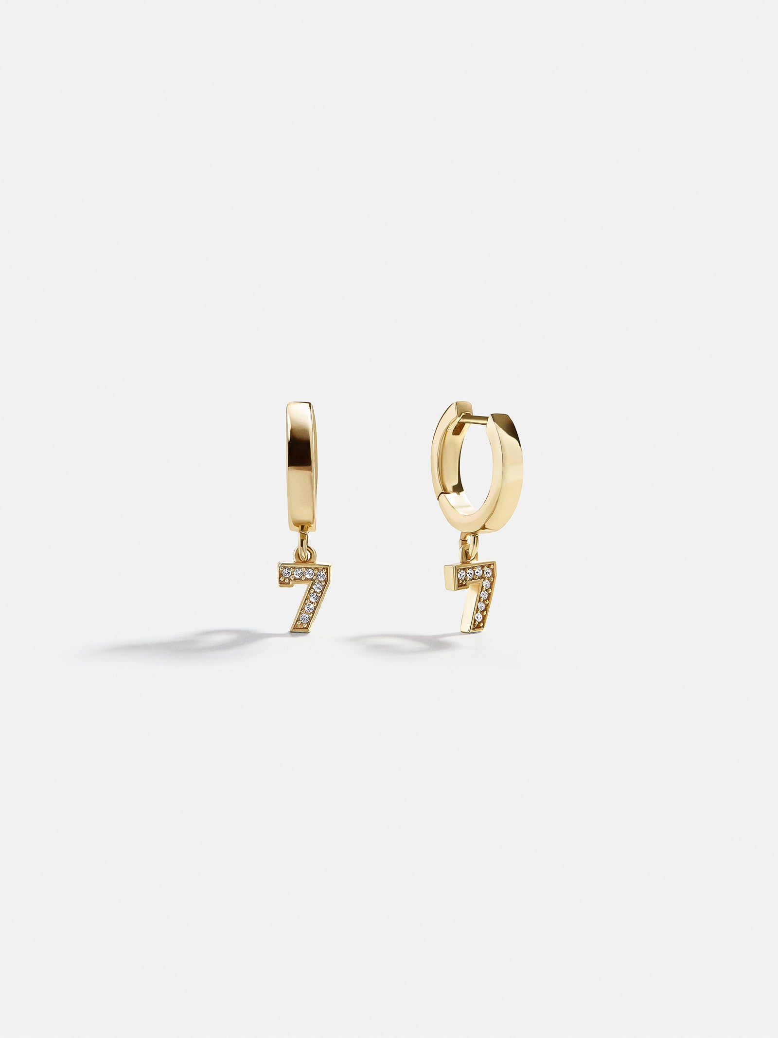 Varsity Number Custom Huggie Earrings - Gold Single Digit