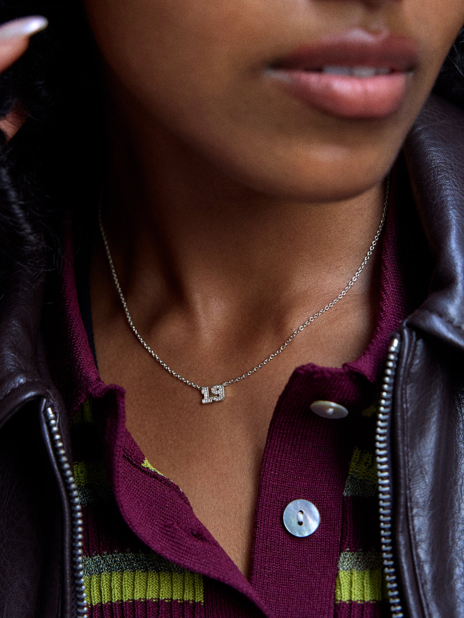 Varsity Number Custom Necklace - One Silver Station - Image 4