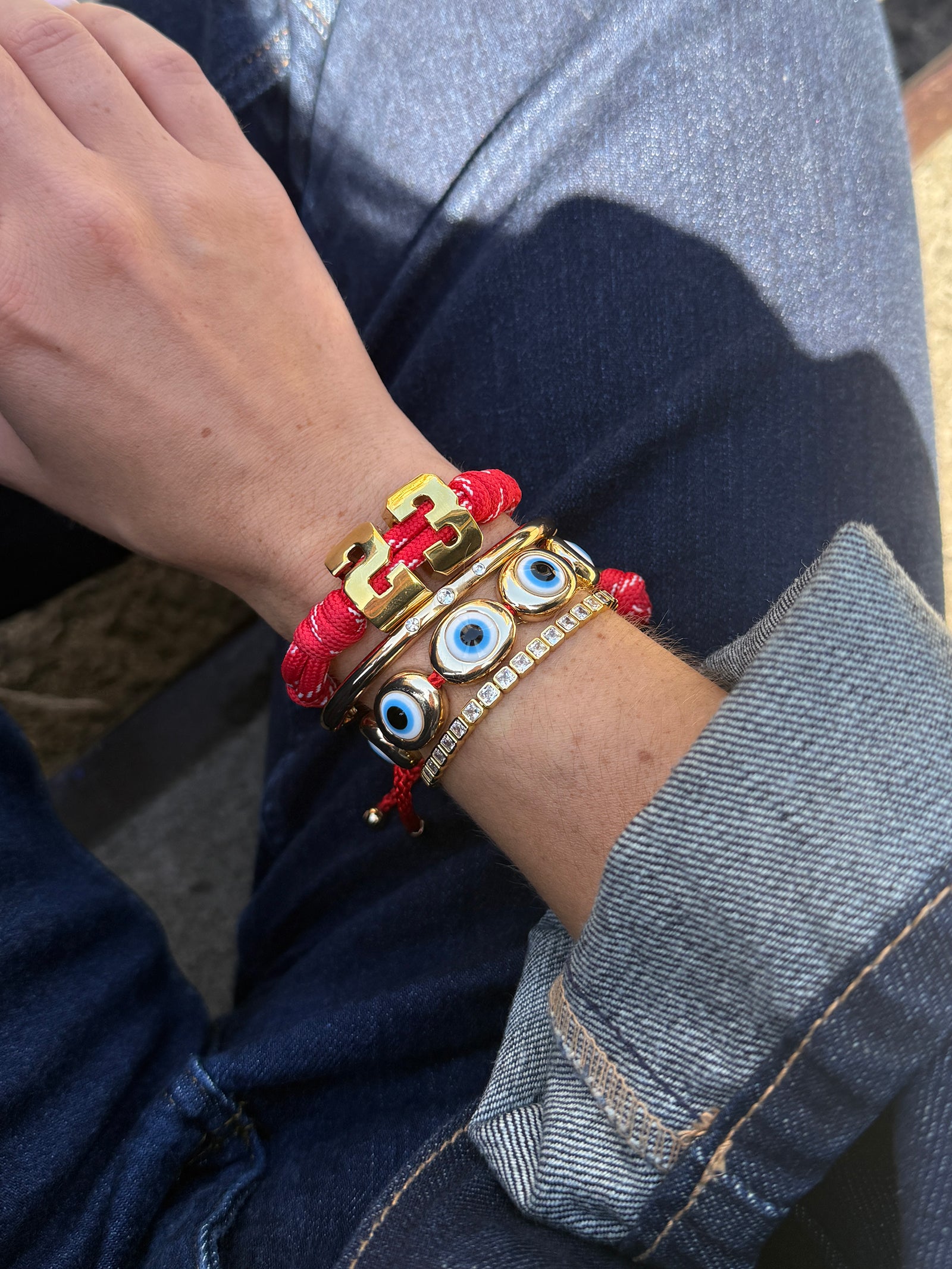 Knotty Varsity Number Custom Bracelet - Cherry Red Double Digit - Image 7
