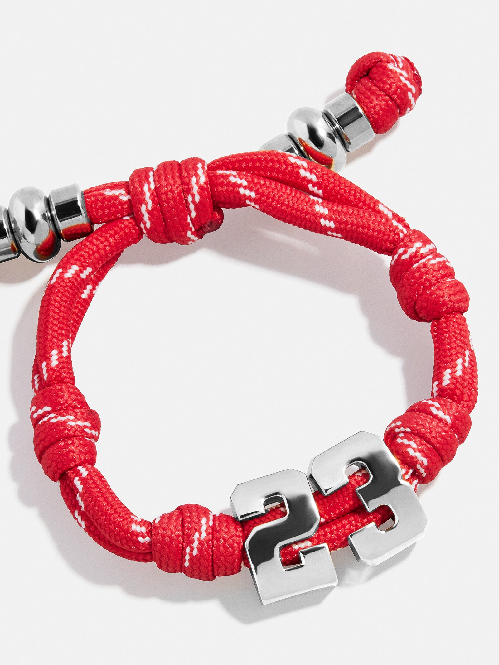 Knotty Varsity Number Custom Bracelet - Cherry Red Double Digit - Image 5