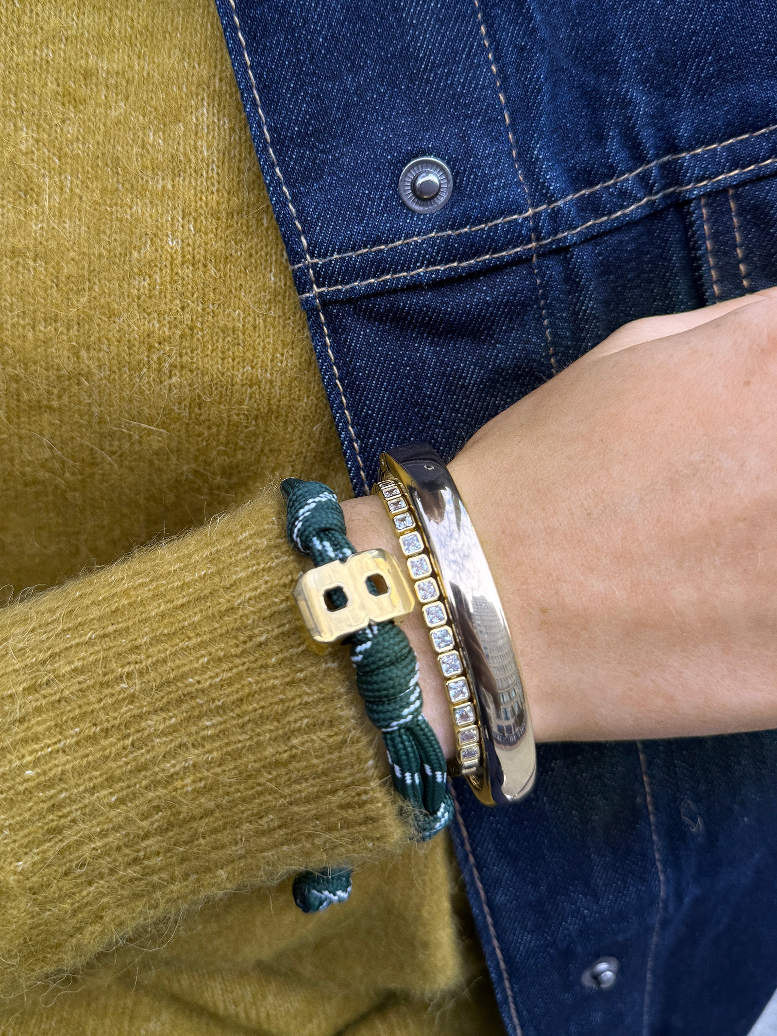 Knotty Varsity Number Custom Bracelet - Dark Green Double Digit - Image 5