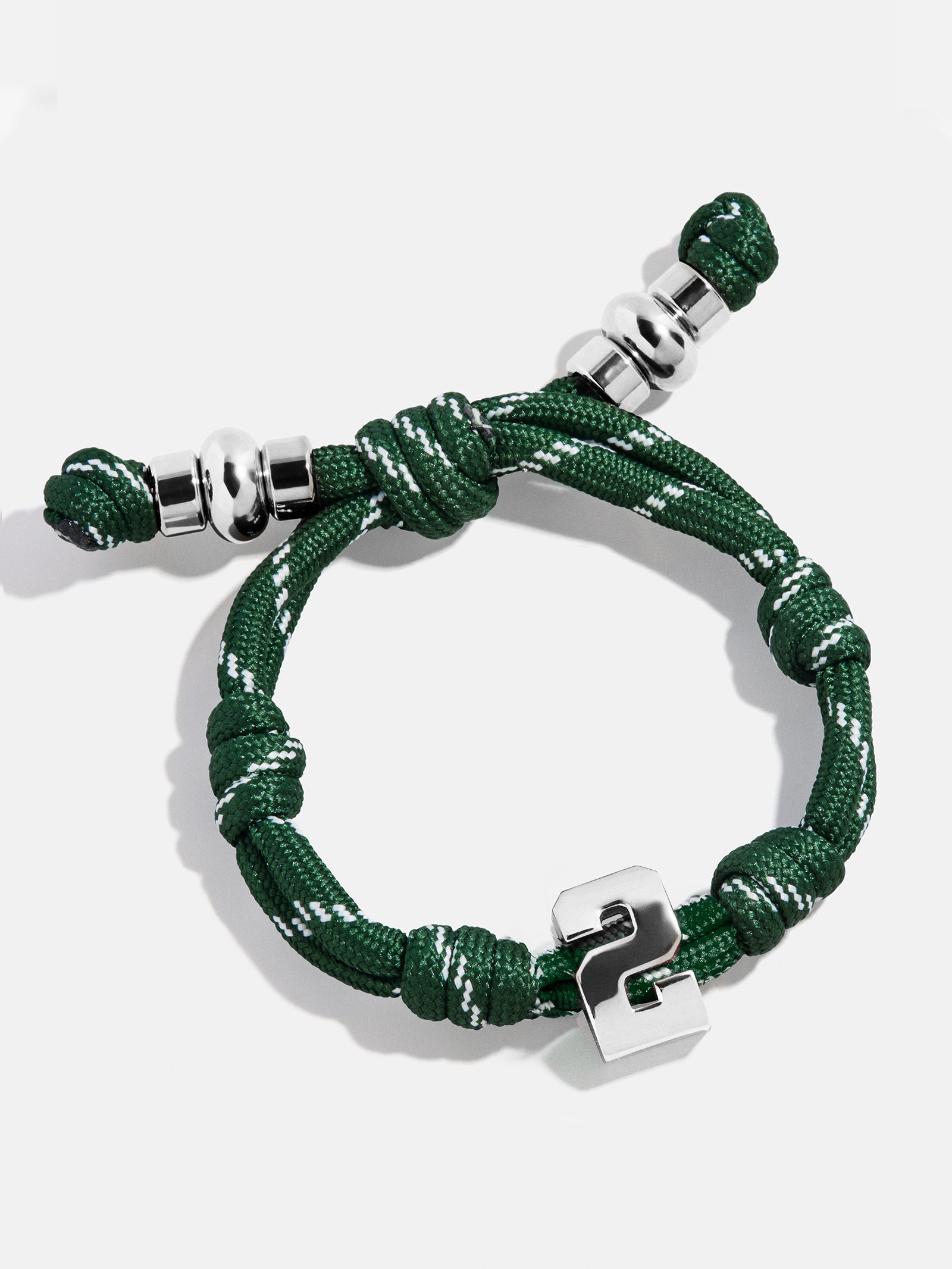 Knotty Varsity Number Custom Bracelet - Dark Green Single Digit - Image 6