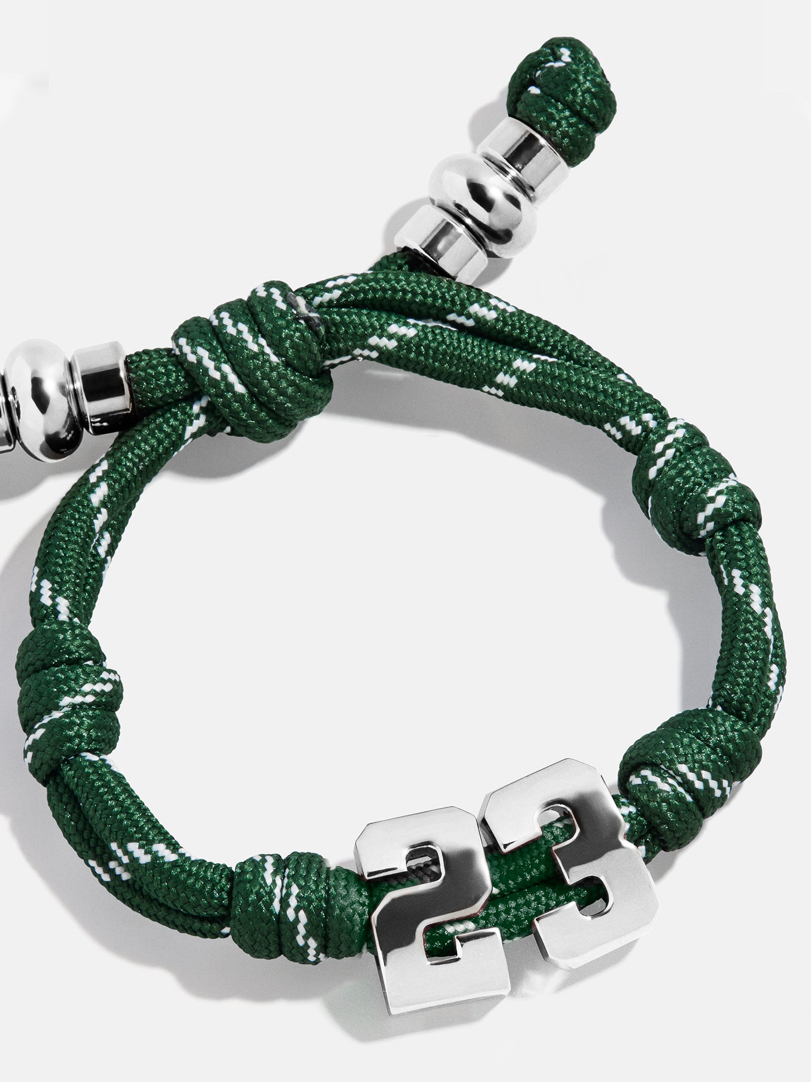 Knotty Varsity Number Custom Bracelet - Dark Green Double Digit - Image 4