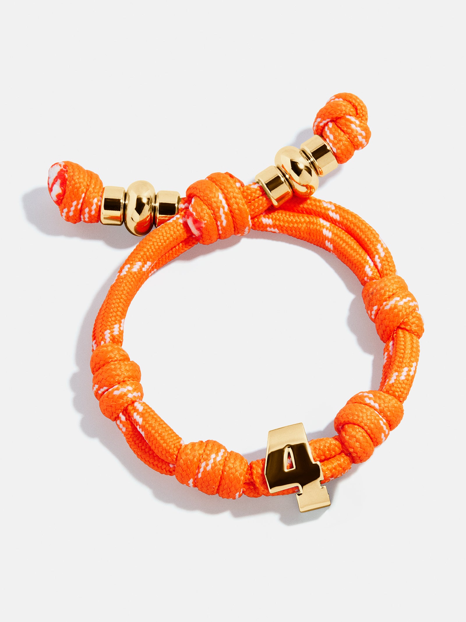Knotty Varsity Number Custom Bracelet - Tangerine Single Digit - Image 3