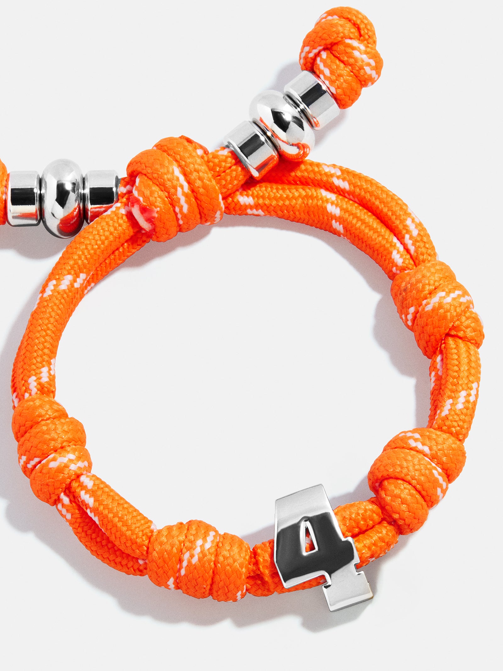 Knotty Varsity Number Custom Bracelet - Tangerine Single Digit - Image 4