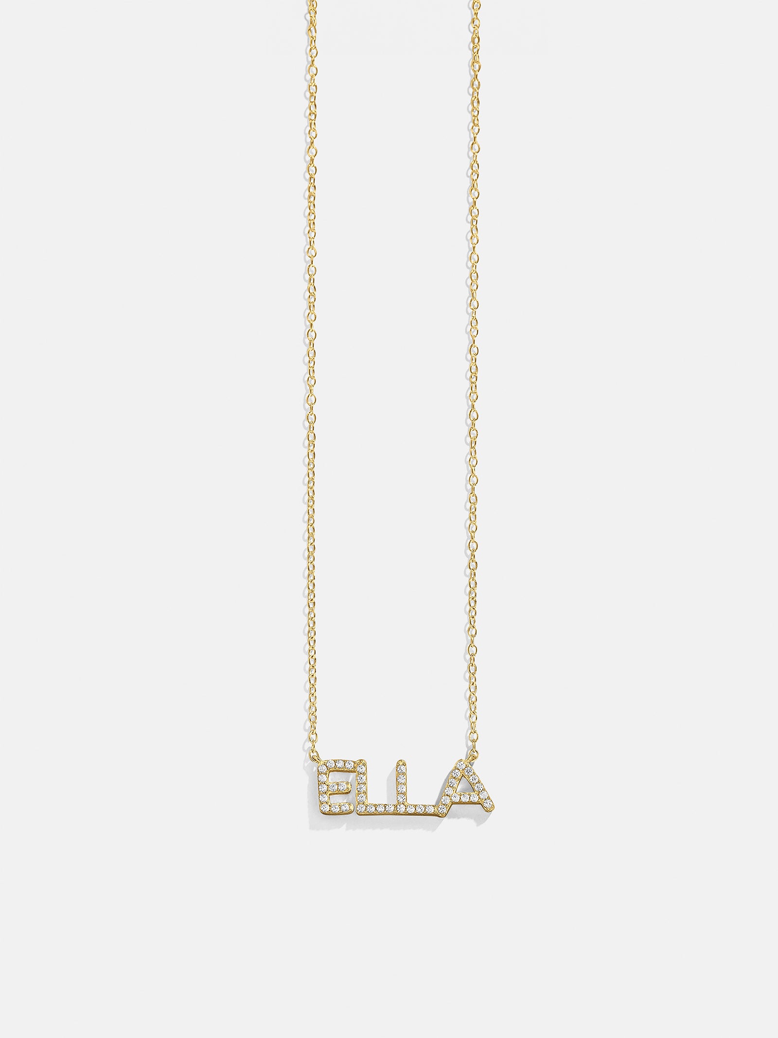 18K Gold Custom Nameplate Necklace - Organic - Image 5