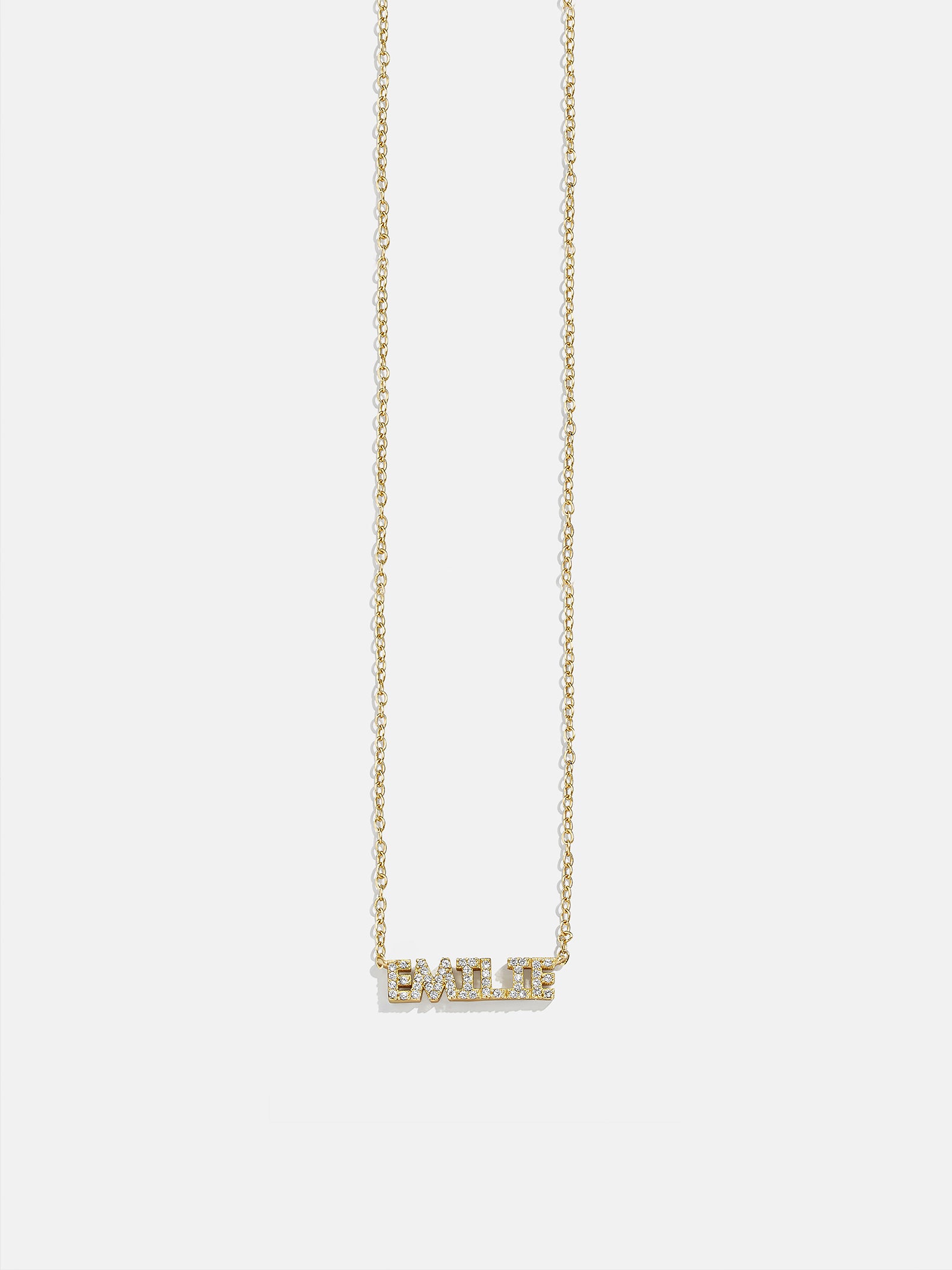 18K Gold Custom Nameplate Necklace - Mini Block - Image 5