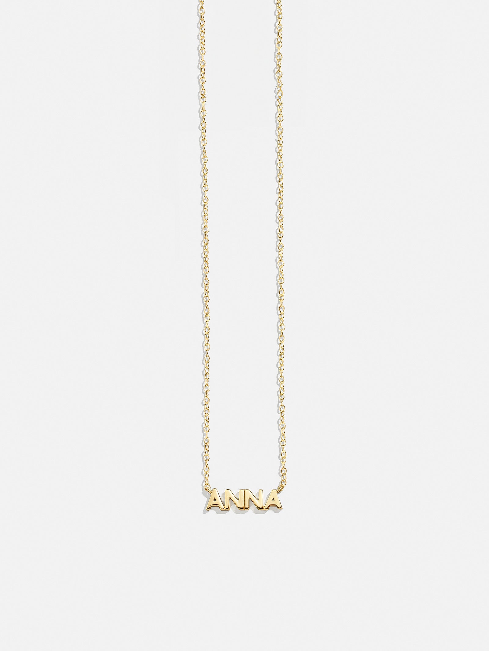 18K Gold Custom Nameplate Necklace - Mini Block - Image 3