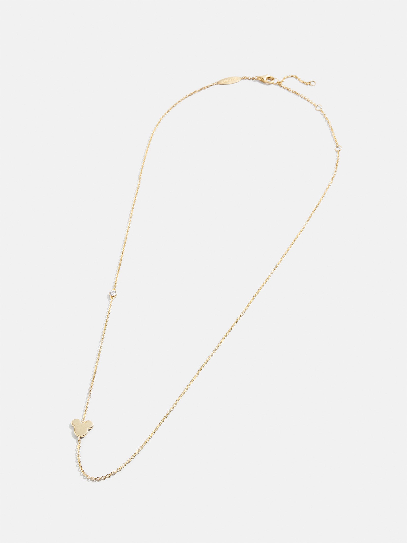 Mickey Mouse Disney 18K Gold & Cubic Zirconia Asymmetrical Necklace - Gold - Image 3