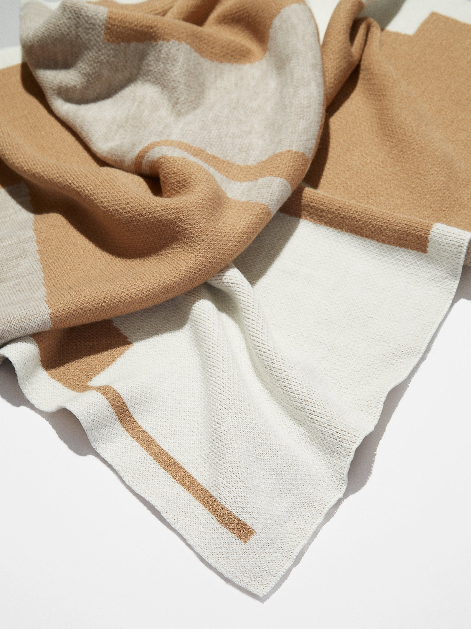 Initial Here Custom Blanket - Gray/Camel - Image 4