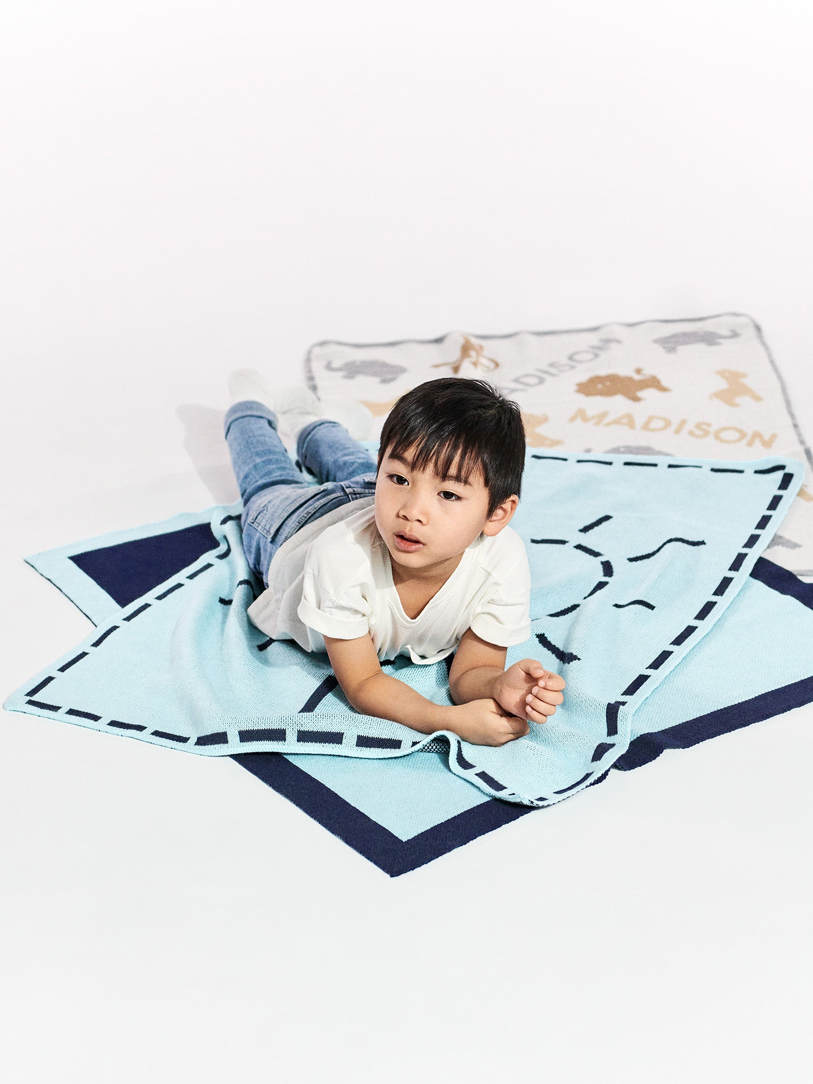 Wild Child Kids' Custom Blanket - Gray/Beige - Image 3