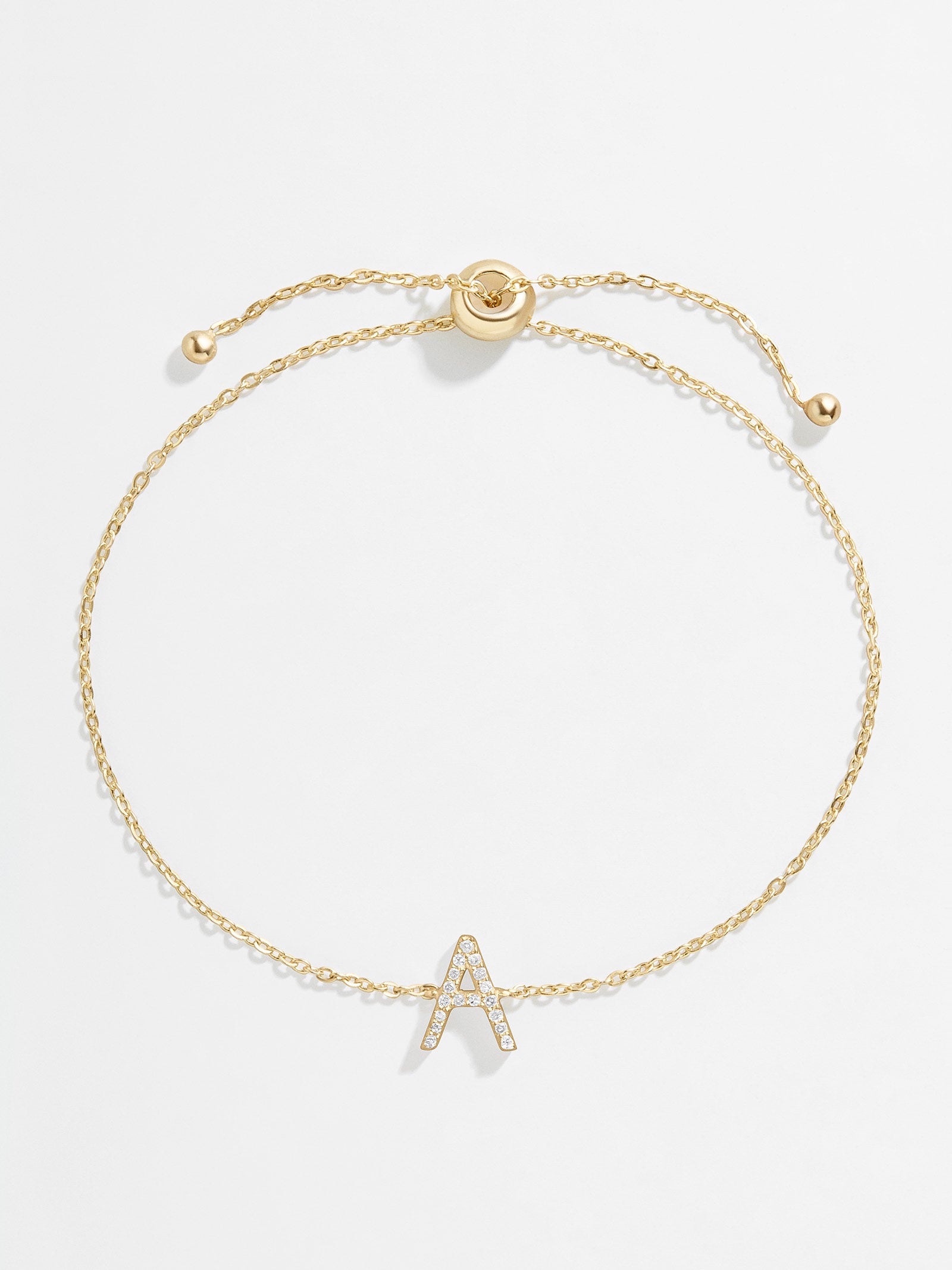 14K Gold & Diamond Initial Bracelet - Gold/Pav?? - Image 3