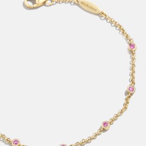 Yasmine 18K Gold Birthstone Bracelet - Rose