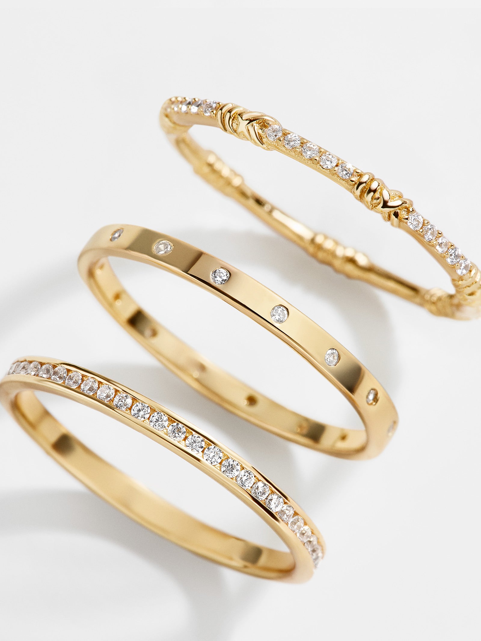 Maddie 18K Gold Ring Set - Gold/Pav??