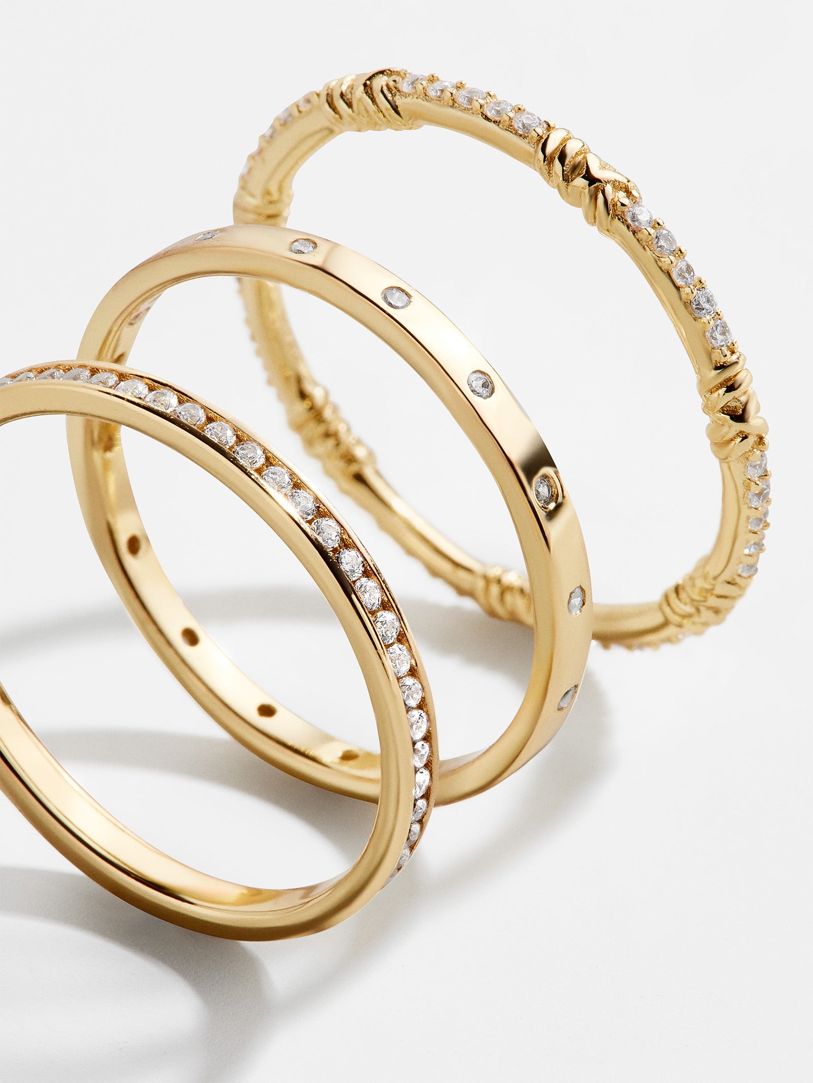 Maddie 18K Gold Ring Set - Gold/Pav?? - Image 3