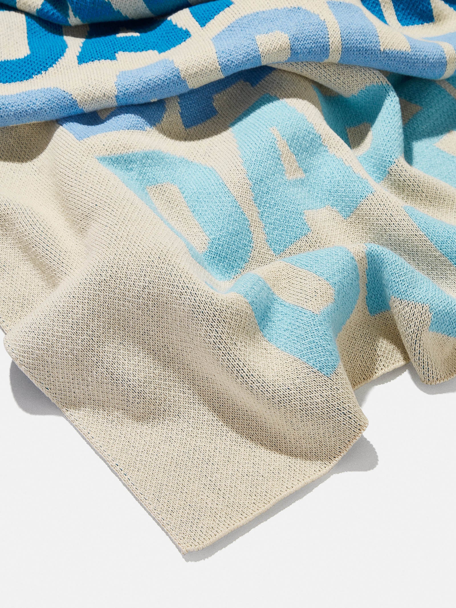 Ombre Name Custom Blanket - White/Light Blue - Image 4
