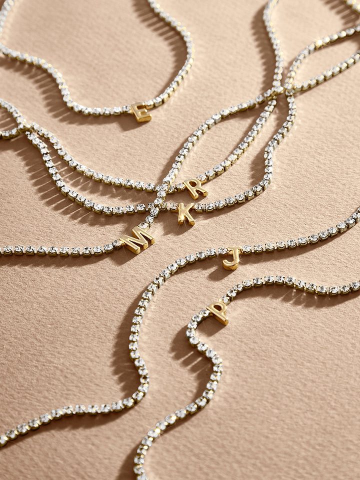 Ruth Initial Tennis Necklace - Gold/Pav?? - Image 3