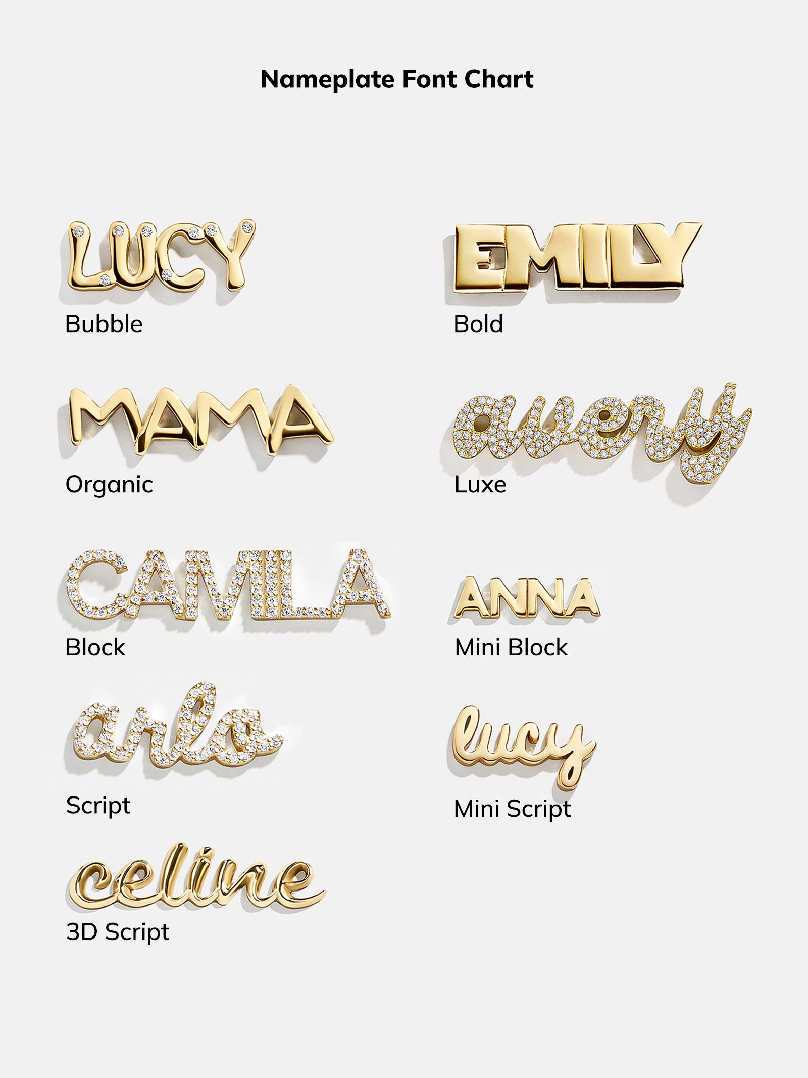 18K Gold Custom Nameplate Necklace - Organic - Image 11