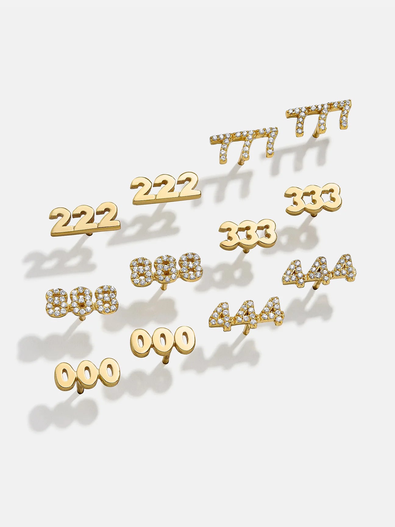 18K Gold Angel Number Earrings - Gold/Pav??