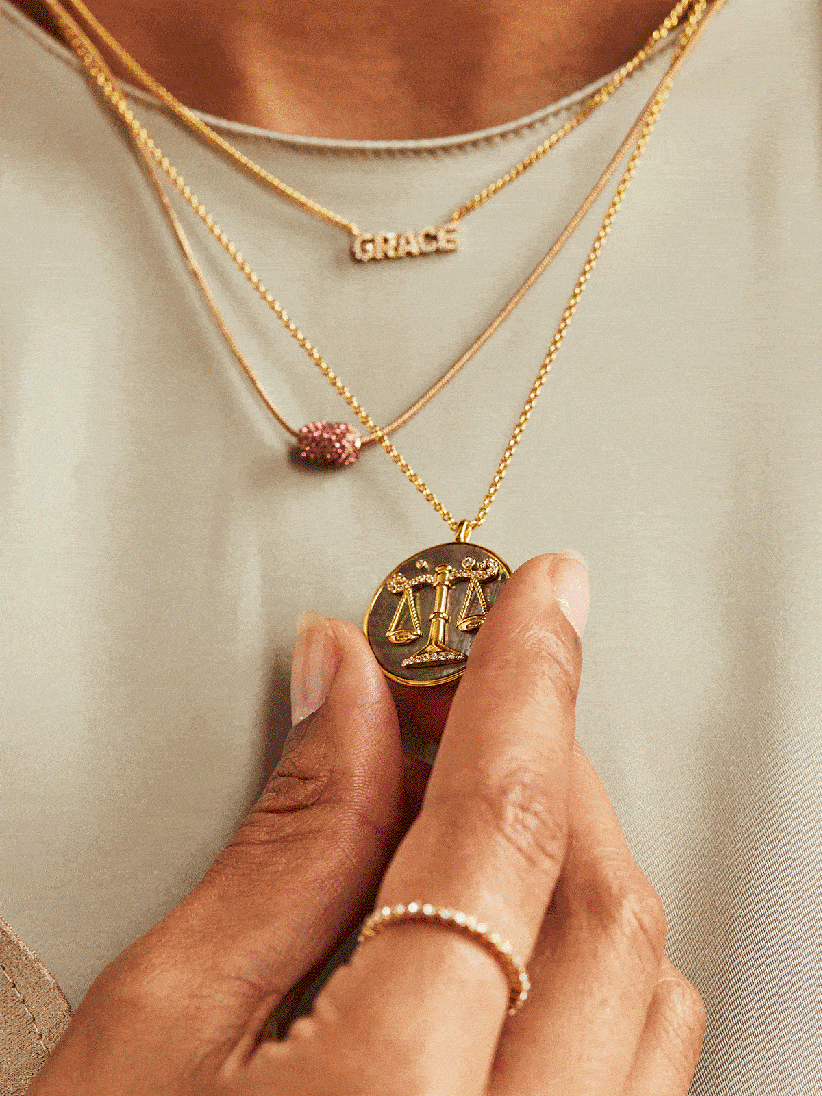 Zodiac 18K Gold Medallion Necklace - Image 2