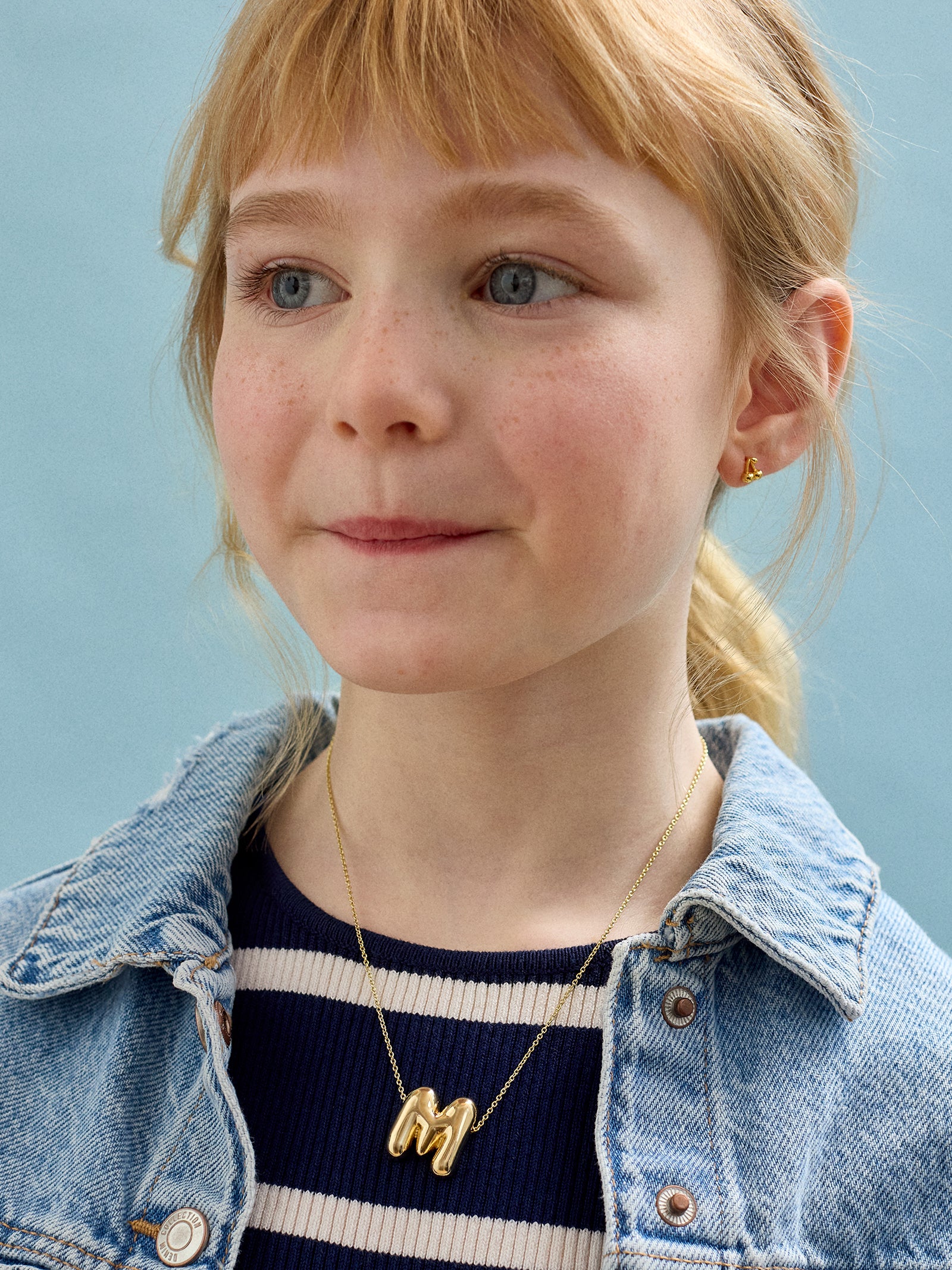 Kids' Bubble Initial Necklace - Gold - Image 29